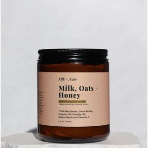 Silk + Noir Milk, Oats + Honey Whipped Body Cream - Beige & Amber